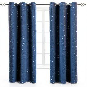 BGment Navy Blue Polyester Blackout Curtains for Kids-0