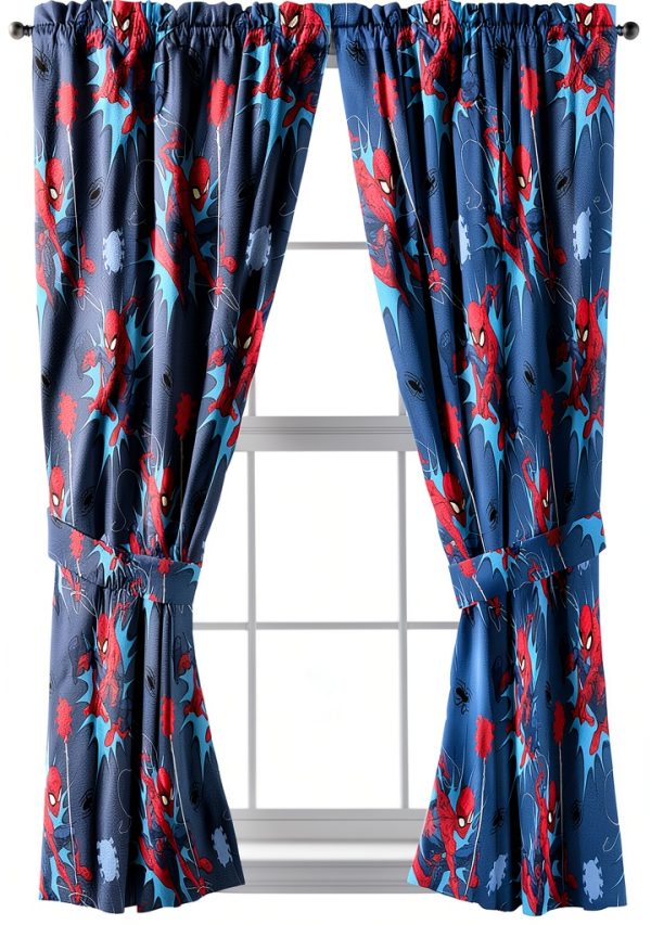 Kids Spiderman Polyester Drapes Jay Franco-0