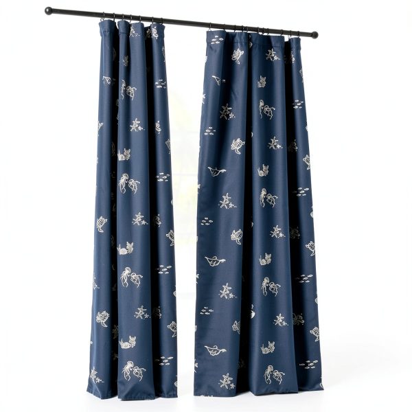 Ocean Kids Blackout Curtains Vangao Rod Pocket-2