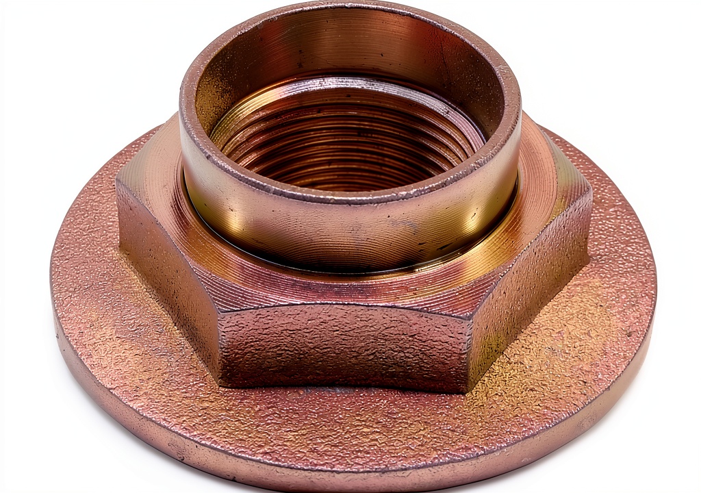 Beck Arnley alloy steel axle spindle nut retainer with copper finish