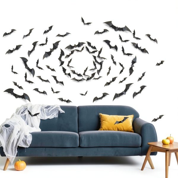 Ludilo Halloween Bats Decorations 100PCS Black PVC-4