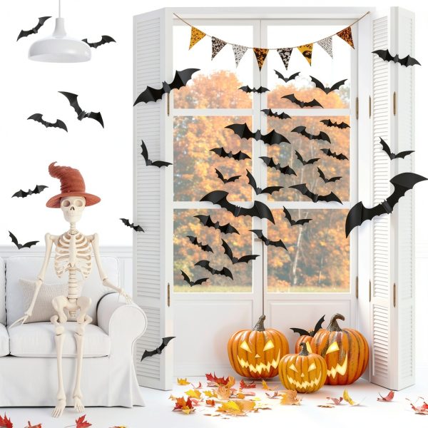 Ludilo Halloween Bats Decorations 100PCS Black PVC-5