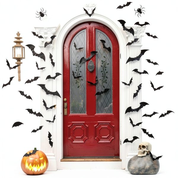 Ludilo Halloween Bats Decorations 100PCS Black PVC-3