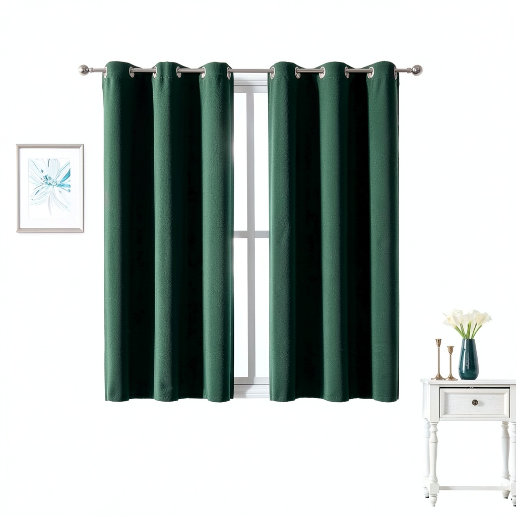 Modern polyester curtains in a living room