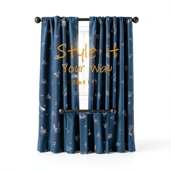 Ocean Kids Blackout Curtains Vangao Rod Pocket-6
