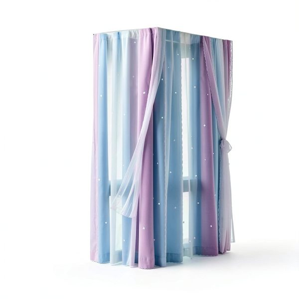 XiDi Blackout Princess Curtain Pink Purple 2 Panel-1
