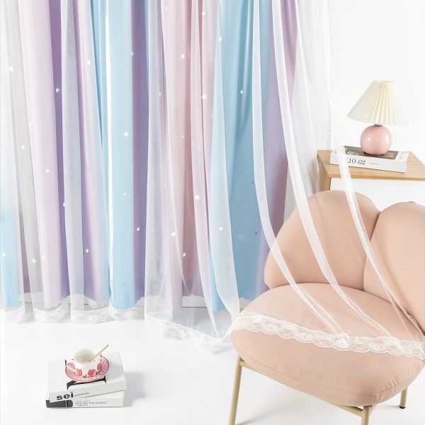 XiDi Blackout Princess Curtain Pink Purple 2 Panel-7