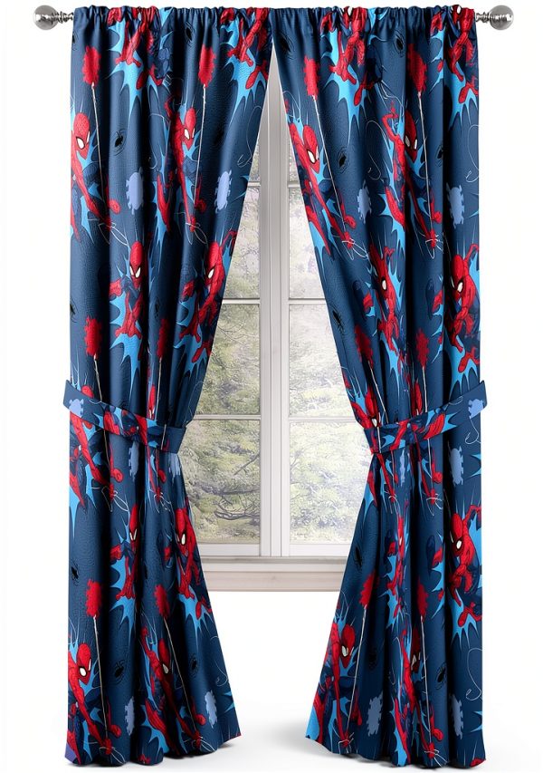 Kids Spiderman Polyester Drapes Jay Franco-0