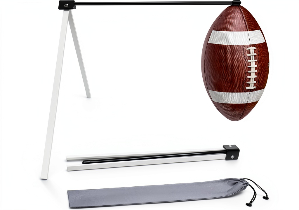 Anglecai Football Kicking Tee set up on a grass field