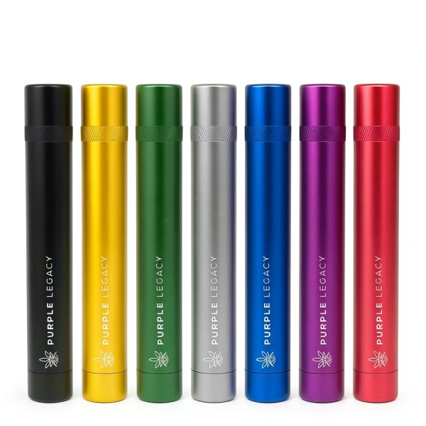 Purple Legacy Aluminum Pill Organizer Tube - Airtight Case Black-1