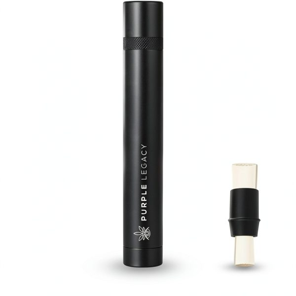 Purple Legacy Aluminum Pill Organizer Tube - Airtight Case Black-0