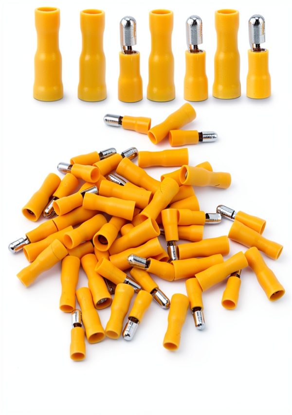 Crimp Connector 50Pcs Insulated Snap Terminal Set Yellow BORDSTRACT-0