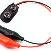 9v Battery Snap Connector to Dual Alligator Clips Cable Volt Battery Button Clips Connector, Buckle Ends Wire Leads Plastic Housing - 5PCS (5)-1