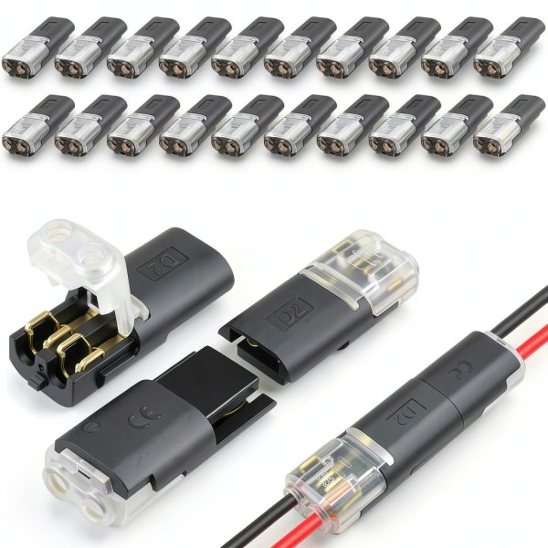Low Voltage Wire Connector Aifeier ET 50 Pcs Snap Plug Wire Clip-0