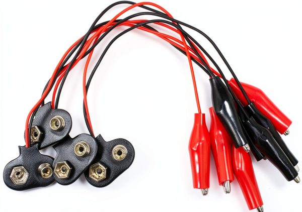 4PCS T Shape 9V Battery Snap Connectors by Bxian 15cm Clip Leads-3