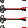4PCS T Shape 9V Battery Snap Connectors by Bxian 15cm Clip Leads-0