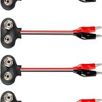 4PCS T Shape 9V Battery Snap Connectors by Bxian 15cm Clip Leads-0